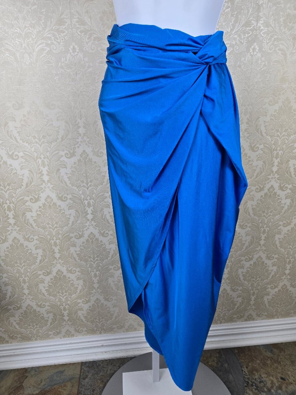 Sunshine 79 Size Large Pacific Blue Sarong Skirt Pull On Style Wrap Look NWOT